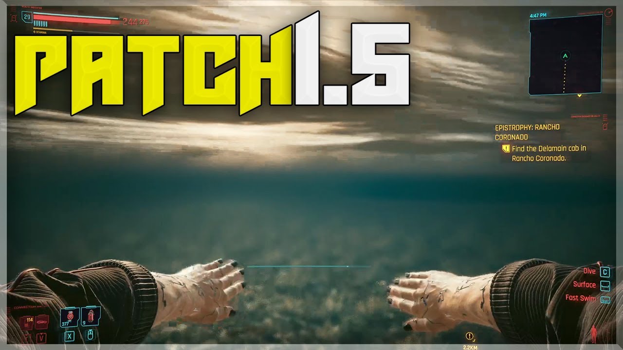 New Swimming Physics (Patch 1.5) Cyberpunk 2077 YouTube