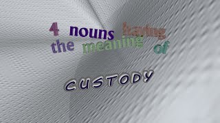 custody - 6 nouns meaning custody (sentence examples)