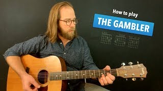 the gambler easy guitar lesson w/ no capo (kenny rogers)