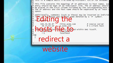 Editing The "hosts" File