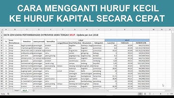 Cara merubah huruf kecil ke huruf kapital pada excel dengan cepat