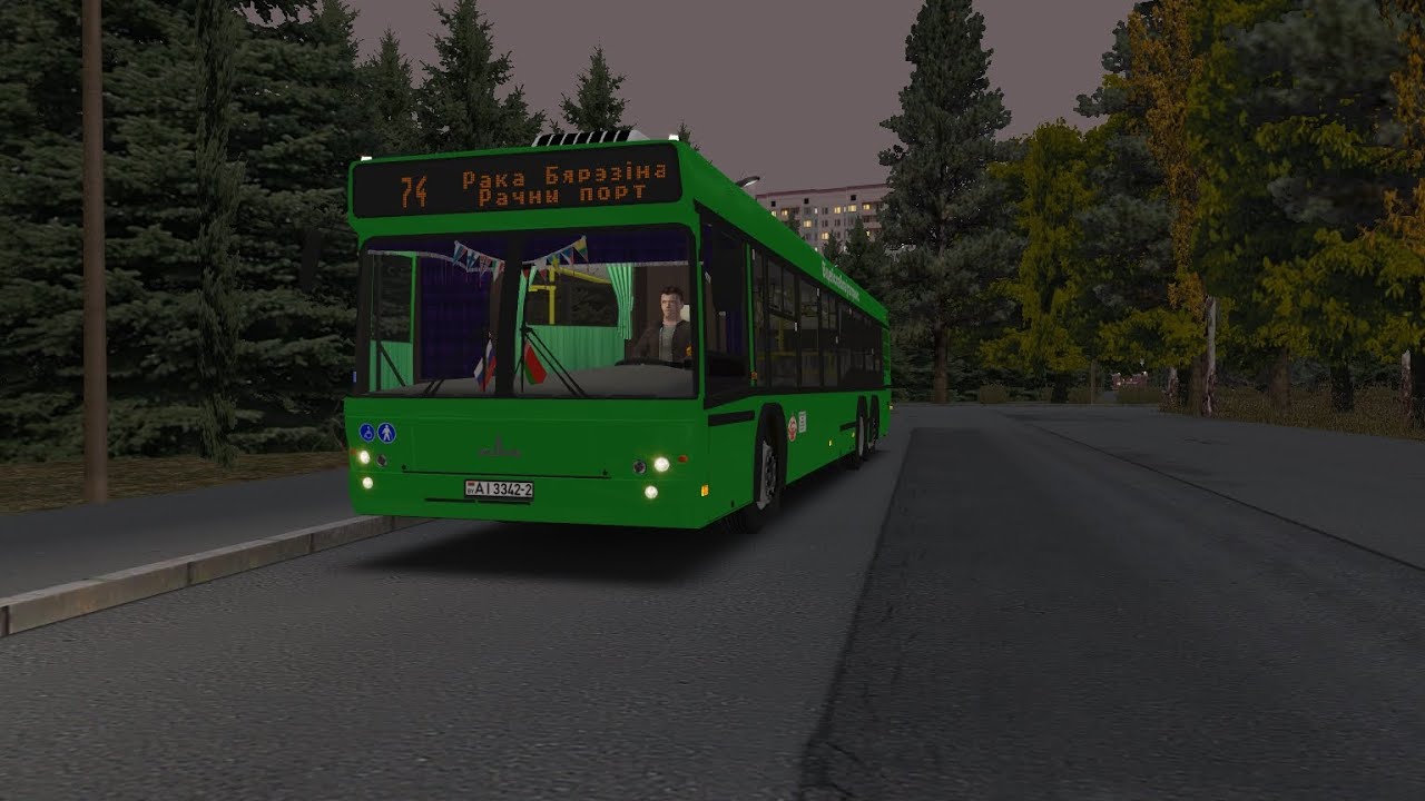 OMSI2, карта Новобобруйск, маршрут 74 переделанный, автобус МАЗ 107.468 2013г, с информатором,