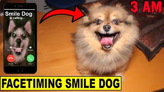 (MY DOG TURNED INTO SMILE DOG!!) Facetiming Smile Dog at 3 AM GONE WRONG!!