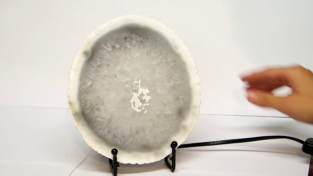 1.15kg Thick Sliced Brazilian Crystal Agate Lamp CF839 10 YouTube player