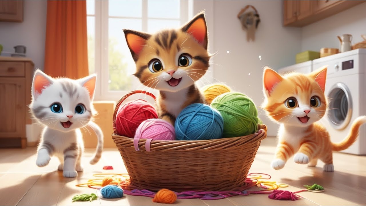 Three Little Kittens | Cute Kitten Song for Kids | Nursery Rhymes ...