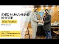 SYED KHYZER | 16th POSITION | PMS 2022 | MENTORED BY SYED TAIMOOR BUKHARI