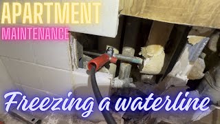 Freezing a water line