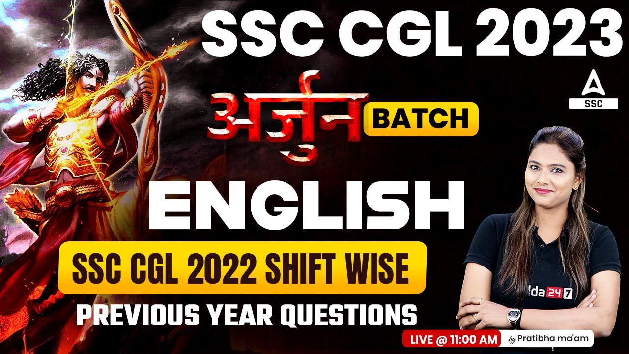 SSC CGL 2023 | SSC CGL English Classes by Pratibha Mam | Shift Wise ...