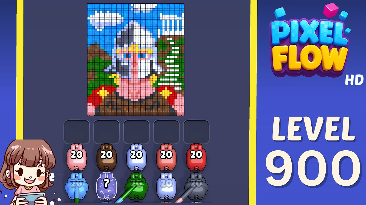 Pixel Flow Level 900 Solution Walkthrough - YouTube
