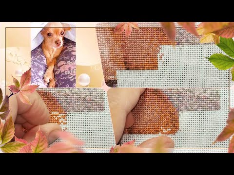 Процесс вышивки крестом🪡//Cross-stitch