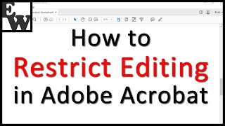 How to Restrict Editing in Adobe Acrobat