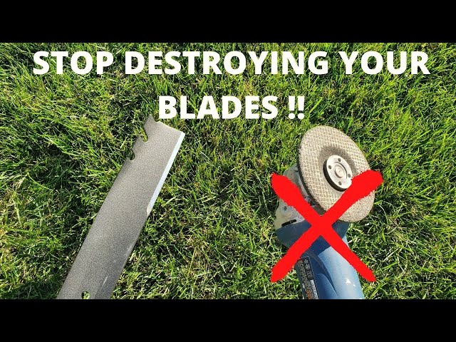 How to sharpen lawn mower blades THE CORRECT WAY ( Angle grinders will  destroy your mower blades) 