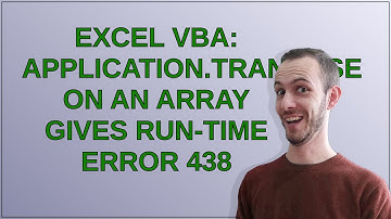 Excel VBA: Application.Tranpose on an array gives Run-time error 438
