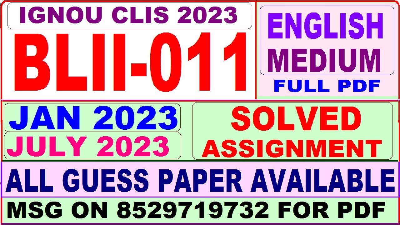 clis solved assignment 2023
