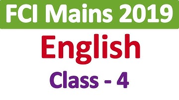 FCI Mains 2019 English Class 4 | FCI Mains Mock Test | FCI Mains exam preparation | The Study Power