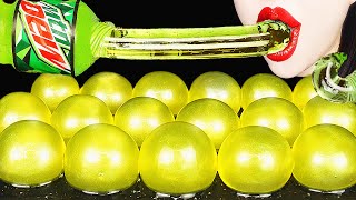 ASMR EDIBLE MOUNTAIN DEW WATER BOTTLES, HONEY JELLY, GIANT POPPING BOBA EATING DRINKING SOUNDS screenshot 5