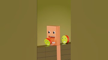 The Cube Want a Circles 😲 | Viral 3D Animation Loop #satisfying #packyfilm #funnymonster