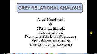 Grey Relational Analysis