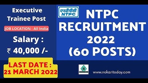 NTPC EXECUTIVE TRAINEE RECRUITMENT 2022 || NTPC ET APPLICATION FORM KAISE BHARE | DETAILED VIDEO