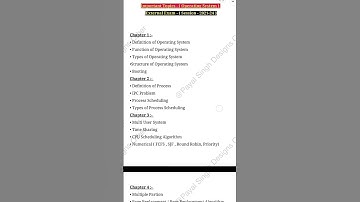 Jharkhand Polytechnic 4th Semester Chapter Wise Important Topics Operating System || CSE & ECE ||