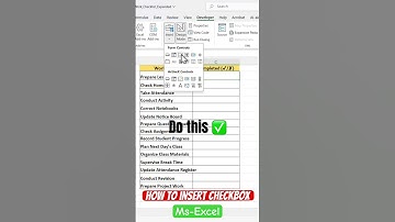 How to insert checkboxes ✅ MS-Excel #excel #computereducation #studystation #kvs #computerzone