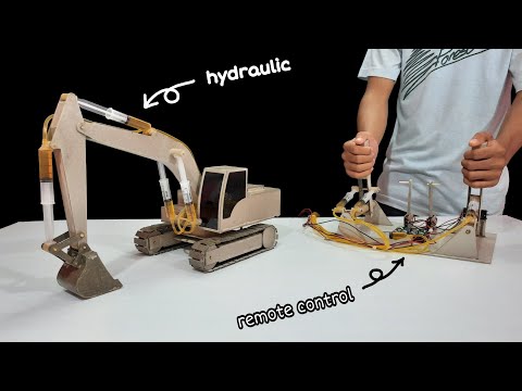 How to make remote control hydraulic excavator. from grey cardboard paper | By: The R