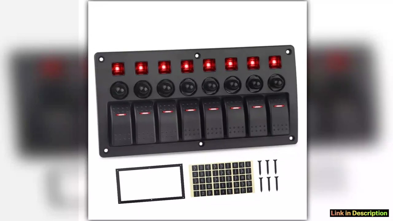 8 Gang Marine Boat Rocker Switch Panel With Circuit Breakers LED Switch Panel 12V 24V for Boat RV