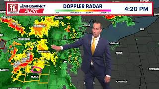 Change of strong, severe weather through evening, dry and mild in midweek