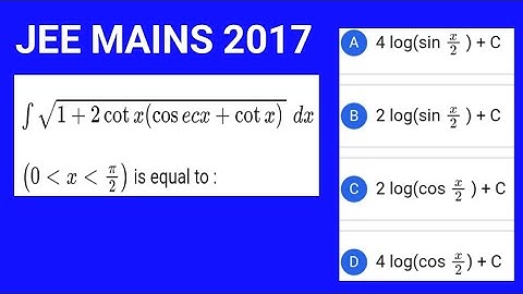 JEE MAINS 2017 indefinite integral