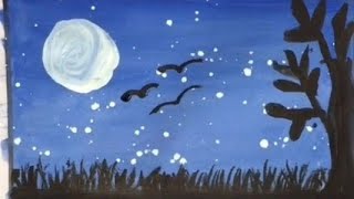 The Silent Glow of the Night #MoonlightArt #NightSkyPainti  screenshot 4