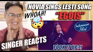 Novia - Egois | Spektakuler Show 4 | INDONESIAN IDOL 2023 | SINGER REACTION