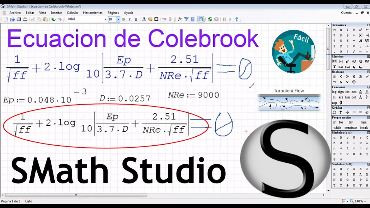 Ecuacion de Coolebrook Resuelta en SMath Studio - YouTube