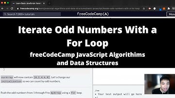 Iterate Odd Numbers With a For Loop (Basic JavaScript) freeCodeCamp tutorial