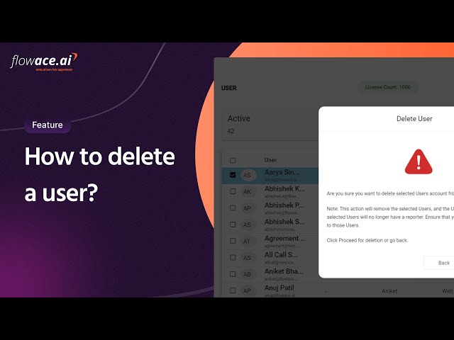 Flowace Help : How to delete the users?