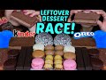 ASMR LEFTOVER DESSERT RACE! FERRERO CREAM EGGS, KINDER HIPPO, NEAPOLITAN MACARONS, OREO, CAKES 먹방