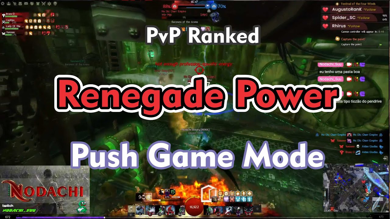 Renegade Shortbow Hammer Power Push Mode PvP Ranked (Training Revenant) - Guild Wars 2