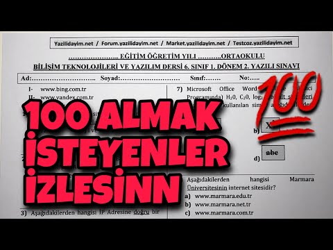 6.Sınıf Bilişim Teknolojileri 1.Dönem 2.Yazılı