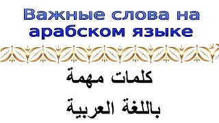 Важные слова на арабском языке