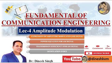 Amplitude modulation (Equation of AM, Power Equation & efficiency) Lec 4 |@dineshkvm |