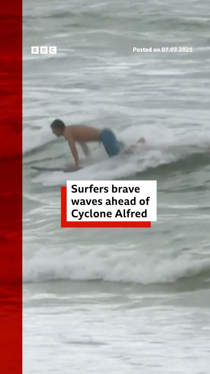 Cyclone Alfred is set to make landfall on Australia's eastern coast on Saturday. #Cyclone #BBCNews