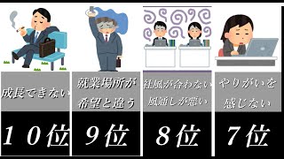 【新社会人】新卒で入社した会社を１年未満で辞めた理由ランキング【仕事の雑学】