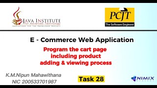 Program the cart page including product adding and viewing process | Task 28
