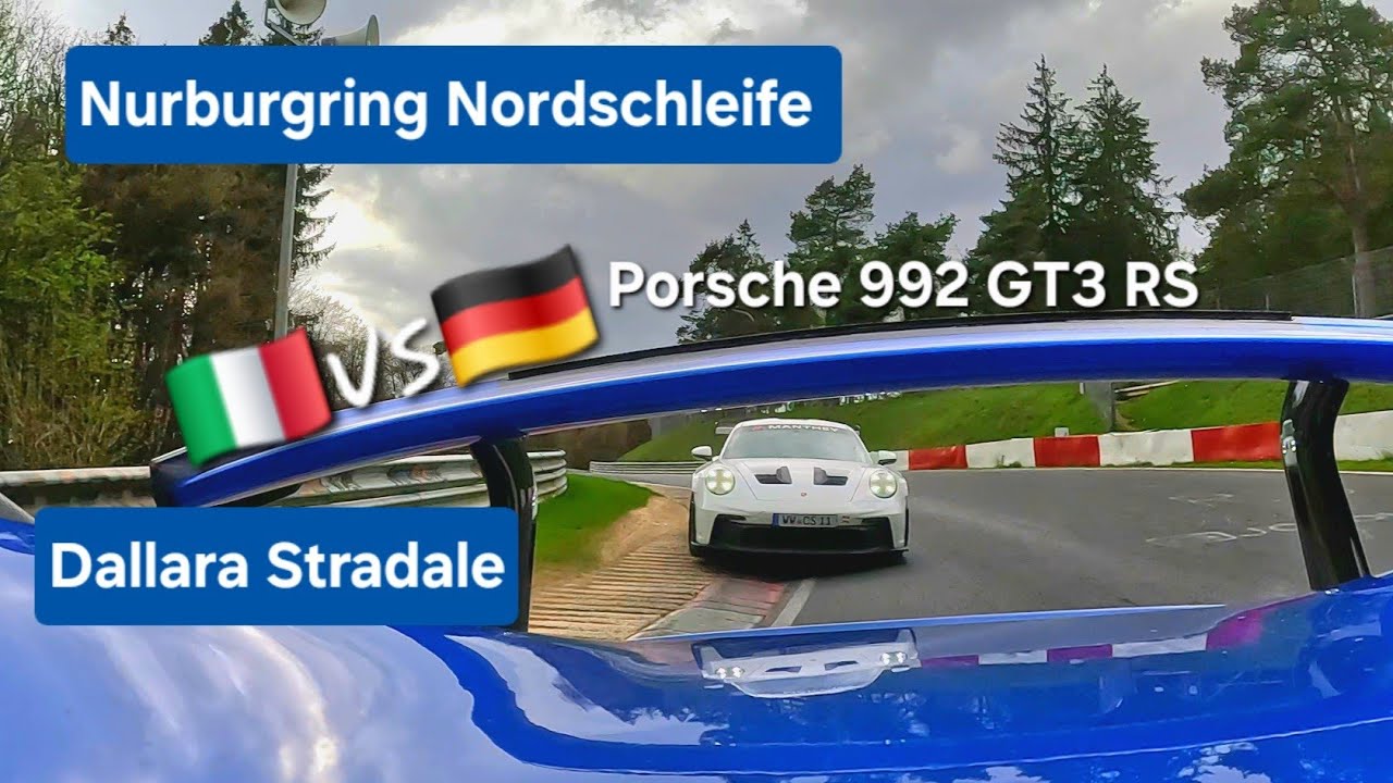 FAST Porsche 992 GT3 RS chasing a Dallara Stradale at the Nürburgring Nordschleife 🇩🇪vs🇮🇹 Battle