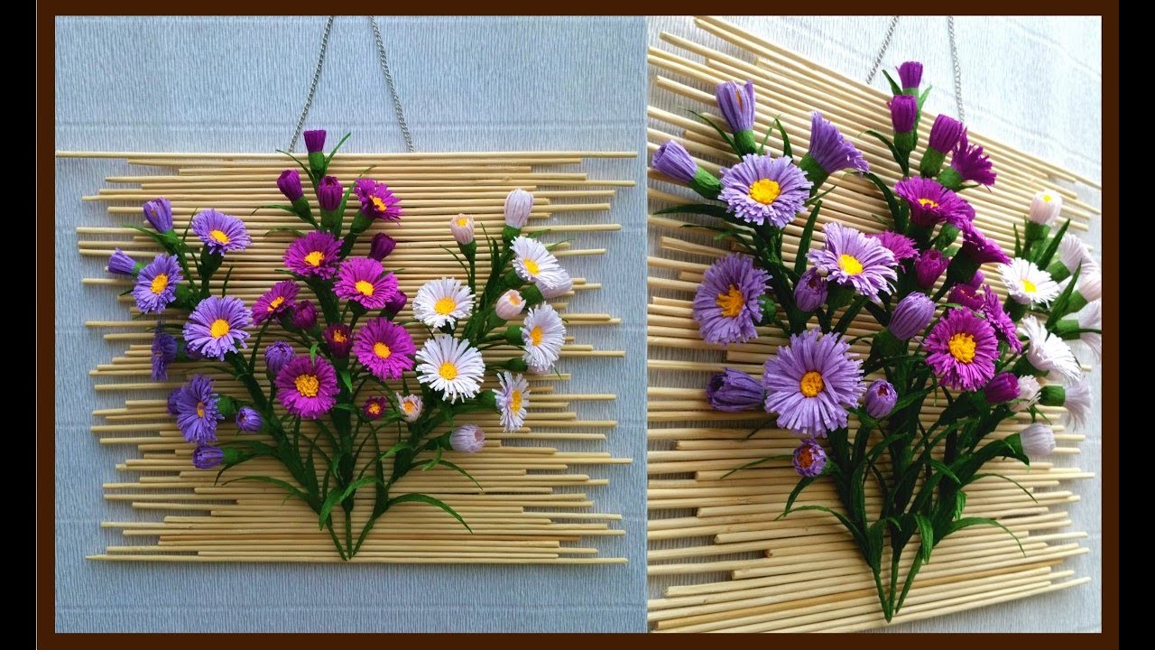 Krapon kağıdından Aster çiçeği yapımı/crepe flower/paper flower/Flower making 🌼