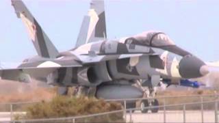 VFC-12 Fighitng Omars and VFA-204 River Rattlers taxi by