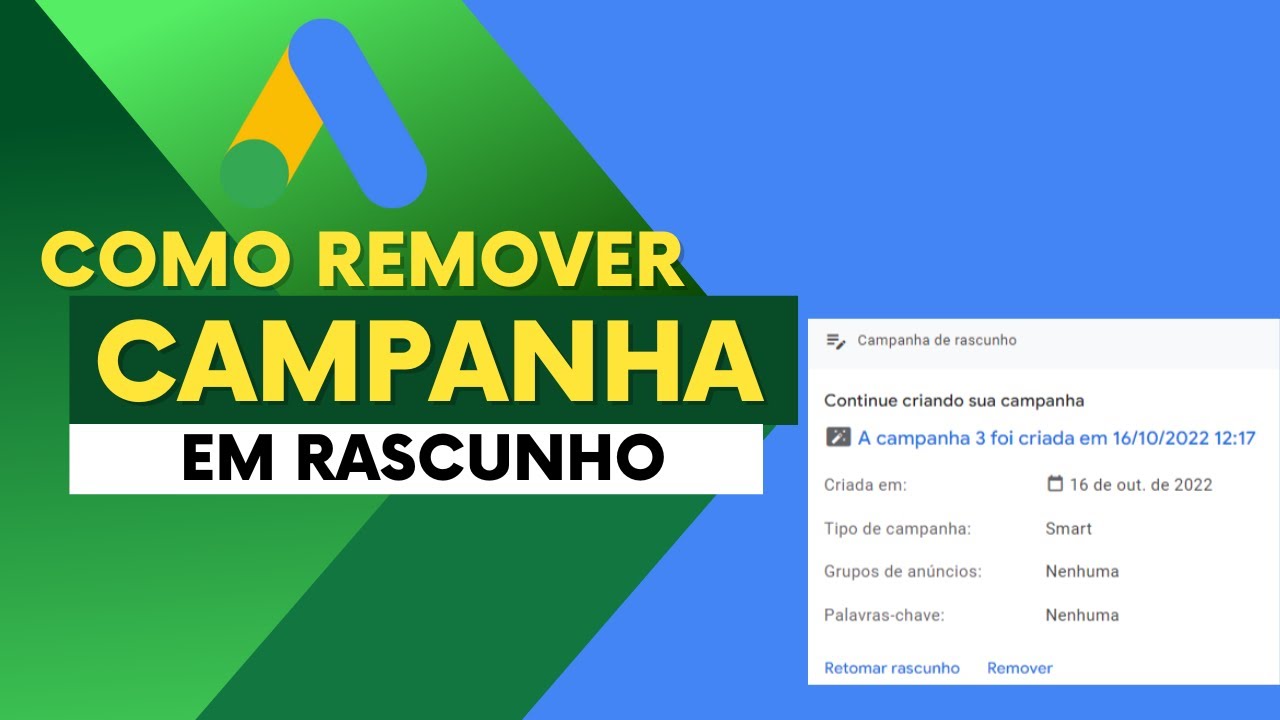 Como Remover Campanhas em Rascunho no Google ADS - YouTube