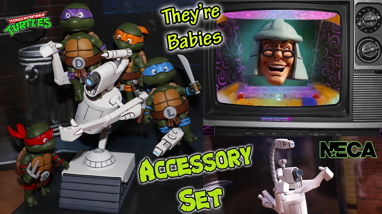 NECA TMNT Cartoon Accessory Set Review: Cute Baby Turtles! - Haulathon 2023