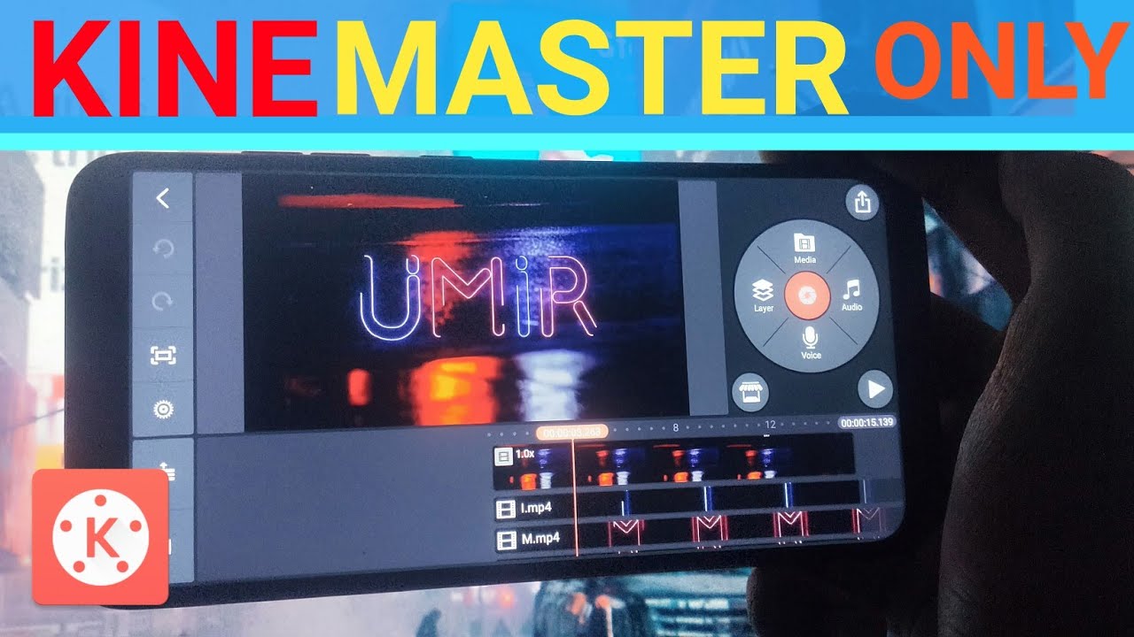 KineMaster NEON Light Text Cinematic Intro Tutorial 2021