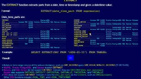 SQL 078 Numeric Scalar, EXTRACT or How do I get part of DATE/TIME?