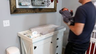 I made this changing table tray to be able to fit over the small dresser I made that is in our son